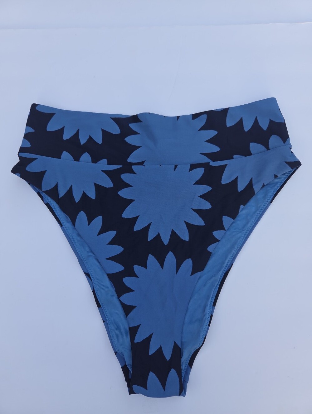 aerie Black & Blue Floral High-Waist Bikini Bottoms